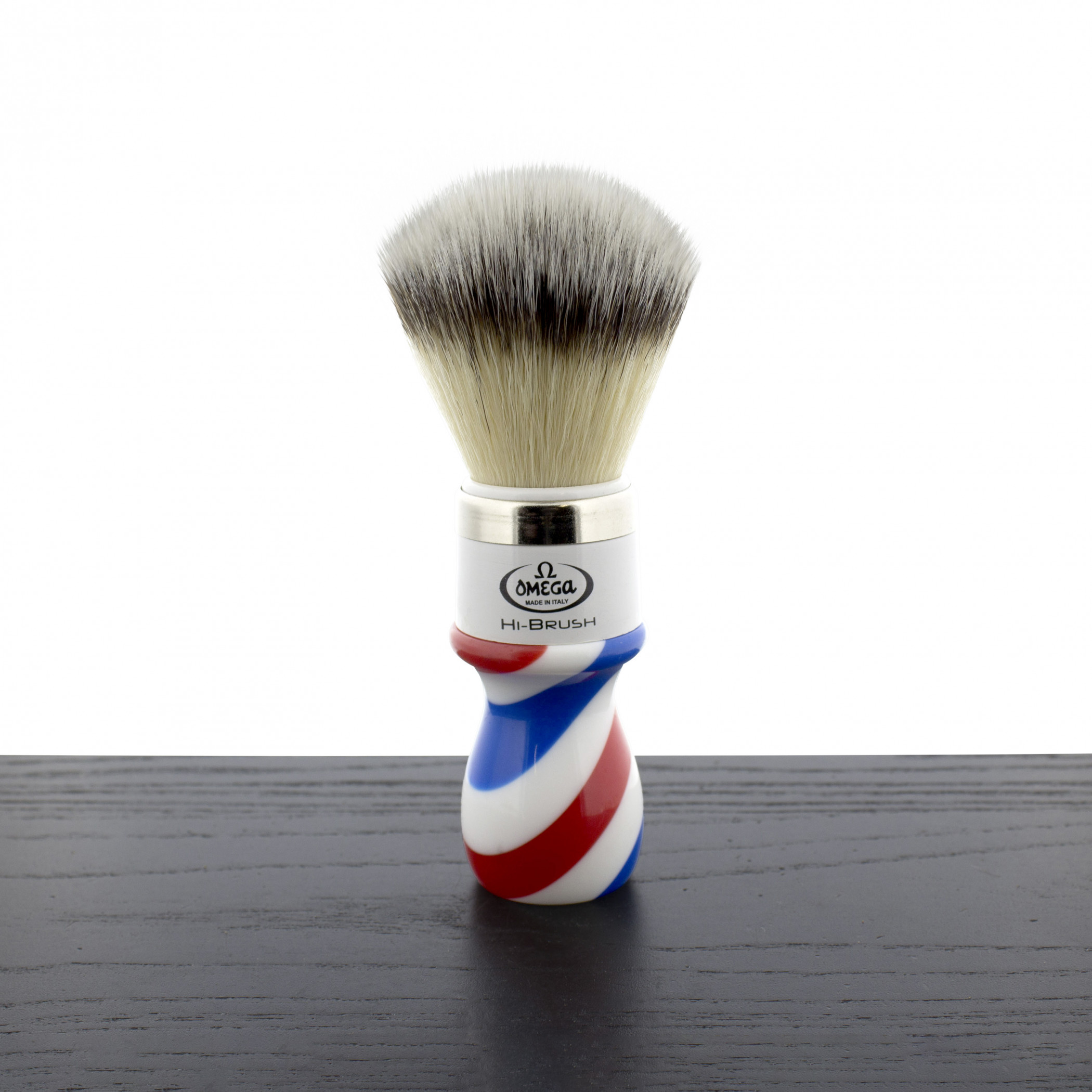 Product image 0 for Omega 46806 Hi-Brush Fiber Shaving Brush, Barber Pole